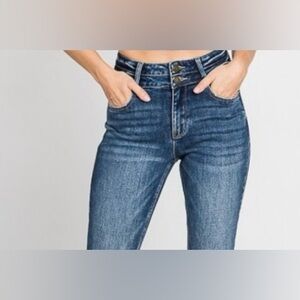 459. NWT! Petra 153 High Rise Double Button  Waist Wide Flare Jeans